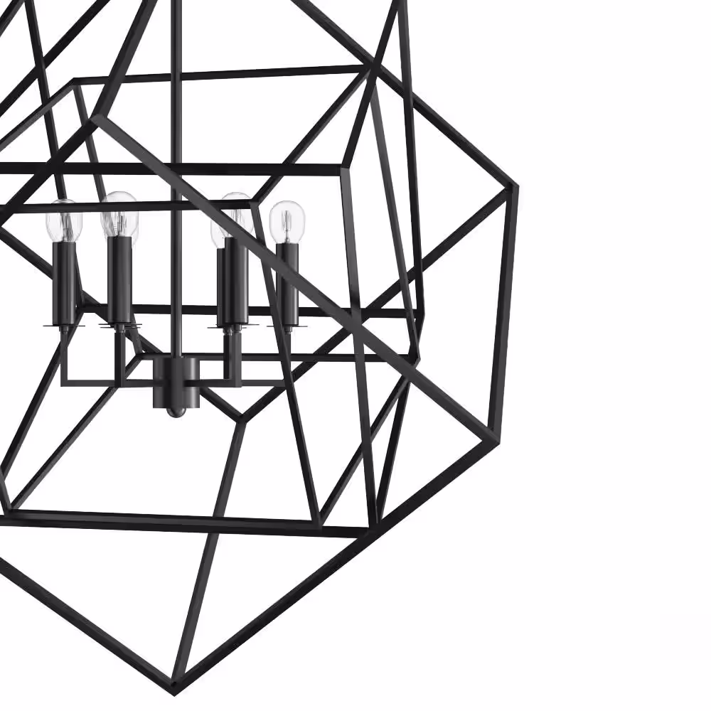 None Electrified 6-Light Black Chandelier