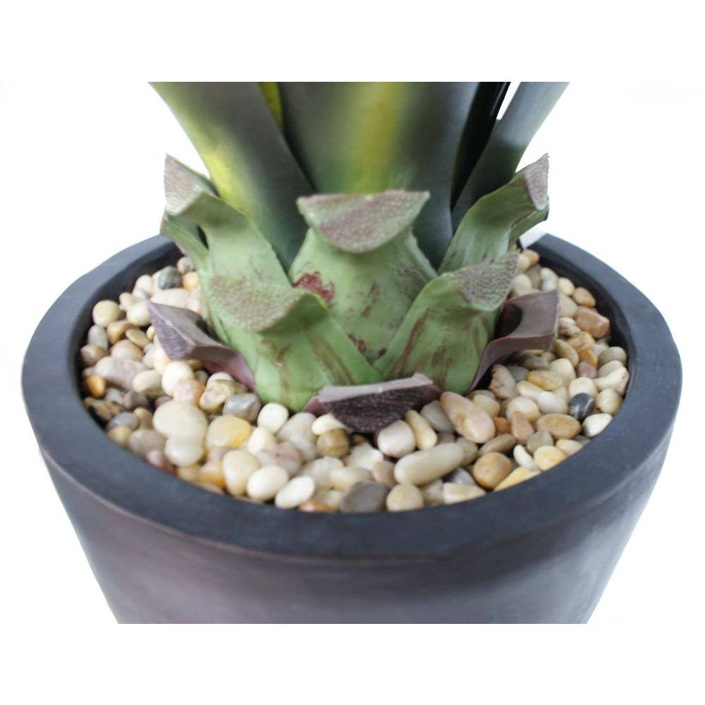 VINTAGE HOME 44 in. Artificial Tall High End Realistic Silk Giant Aloe Plant with Contemporary Planter