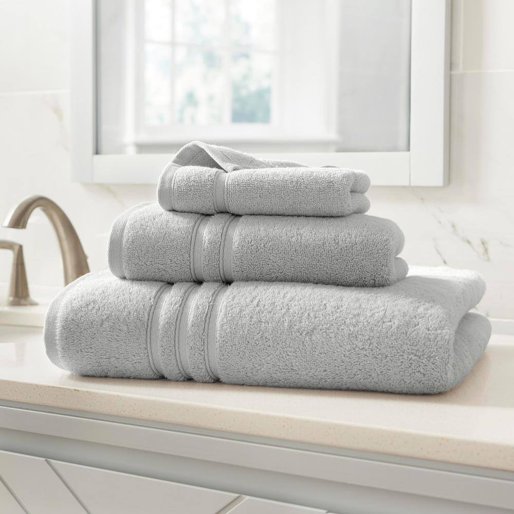 Home Decorators Collection Turkish Cotton Ultra Soft Shadow Gray Hand Towel