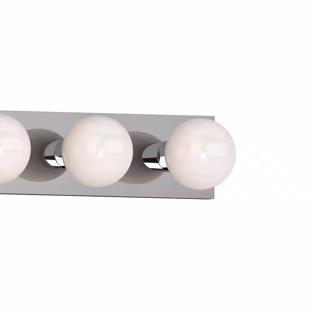 Volume Lighting 5-Light Indoor Chrome Movie Beauty Makeup Hollywood Bath or Vanity Light Bar Wall Mount or Wall Sconce