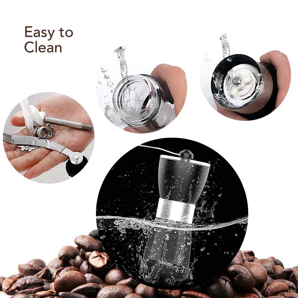 None Manual Coffee Grinder 14Pcs Set with Two 5.5 Oz Clear Glass Jars