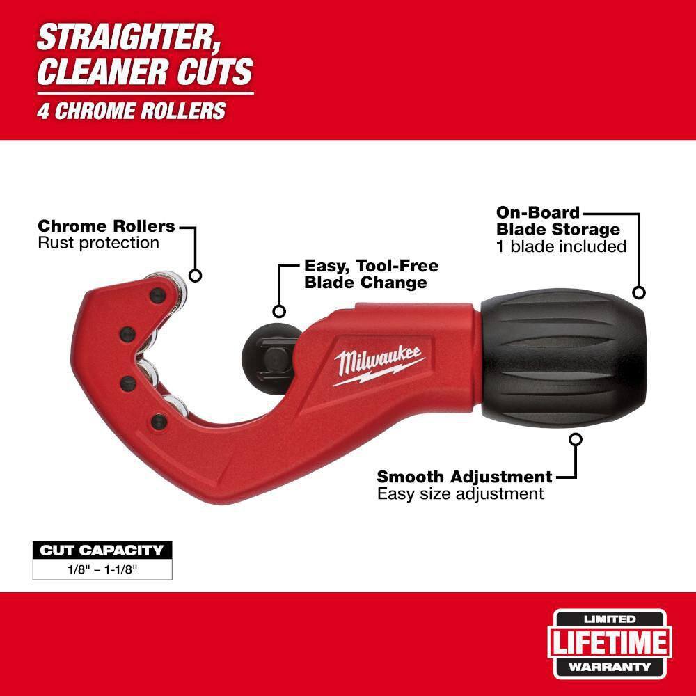 Milwaukee 1 in. Constant Swing Copper Tubing Cutter with Reaming Pen