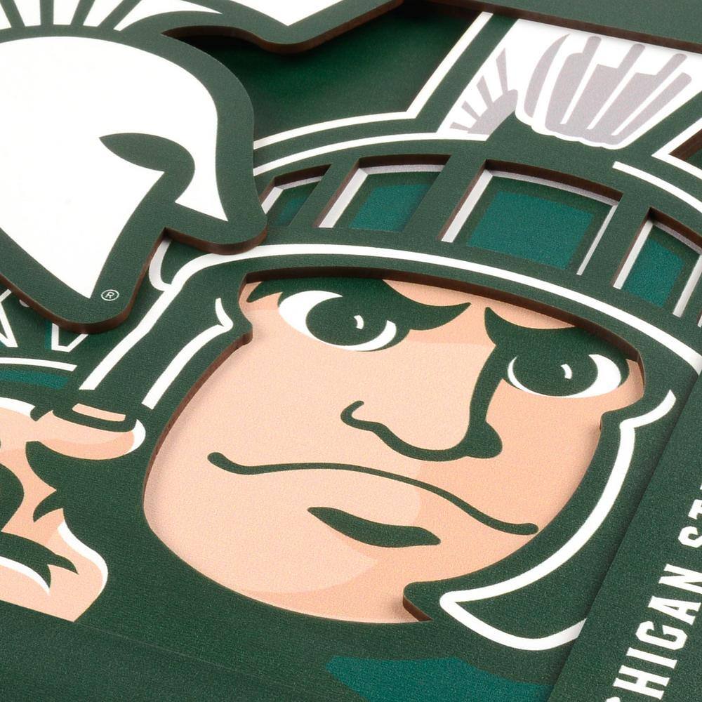 YouTheFan NCAA Michigan State Spartans 3D Logo Series Wall Art - 12x12