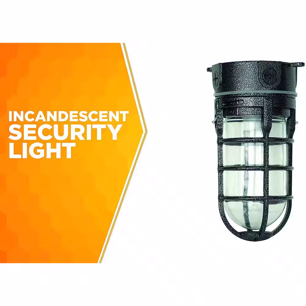 Southwire Industrial 1-Light Hammered Black Outdoor Weather Tight Flushmount Light Fixture