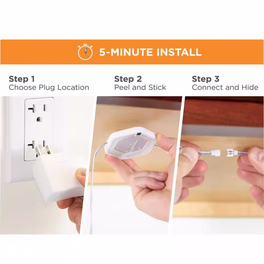 BLACK+DECKER LED Warm White Puck Light Kit (5-Pack)