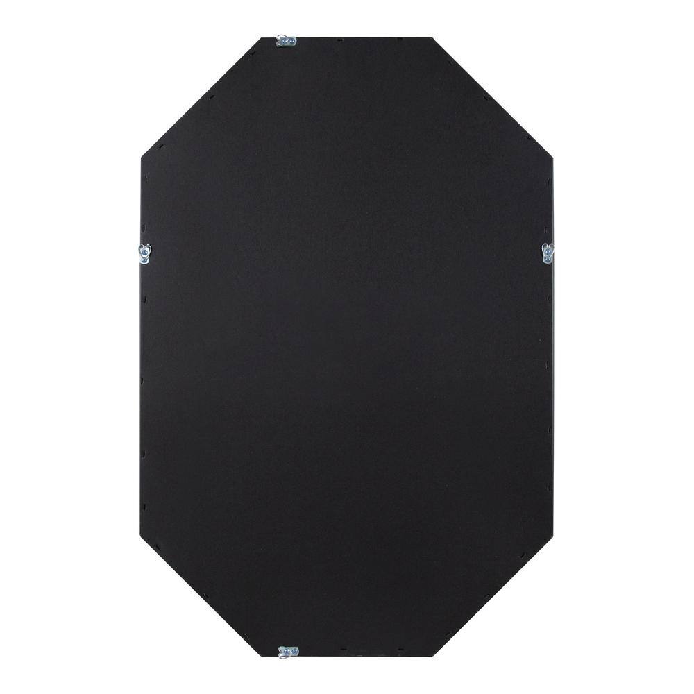 Kate and Laurel Laverty 36 in. x 24 in. Classic Octagon Framed Black Wall Mirror