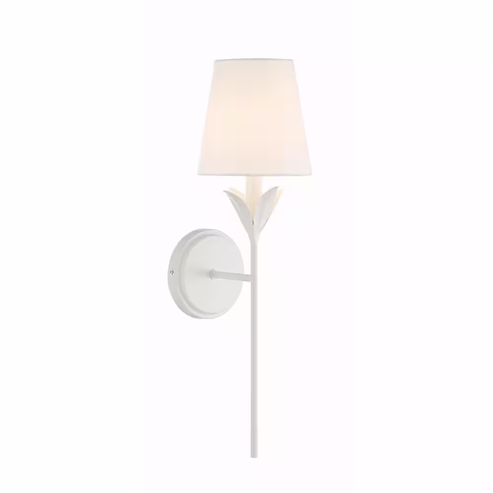 Crystorama Broche 1-Light Matte White Wall Sconce