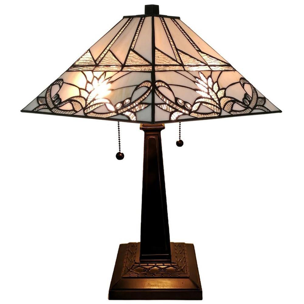 Amora Lighting 22 in. Tiffany Style Mission Table Lamp