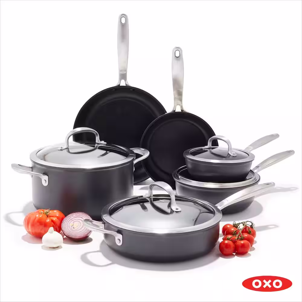 OXO 10-Piece Good Grips Pro Nonstick Hard Anodized Aluminum Cookware Set