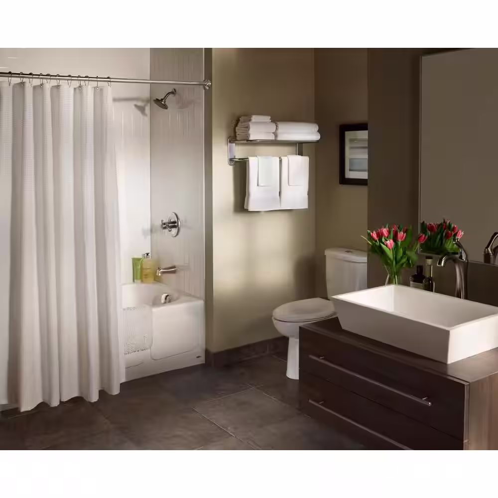 Franklin Brass Align-Lock 18 in. Towel Shelf with Towel Bar in Bright Stainless