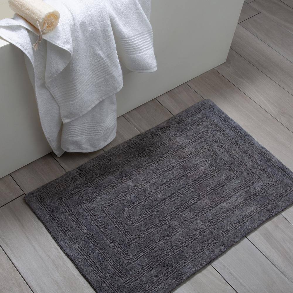 None Amera Bath Mat Cotton 20 in. x 30 in. Gray