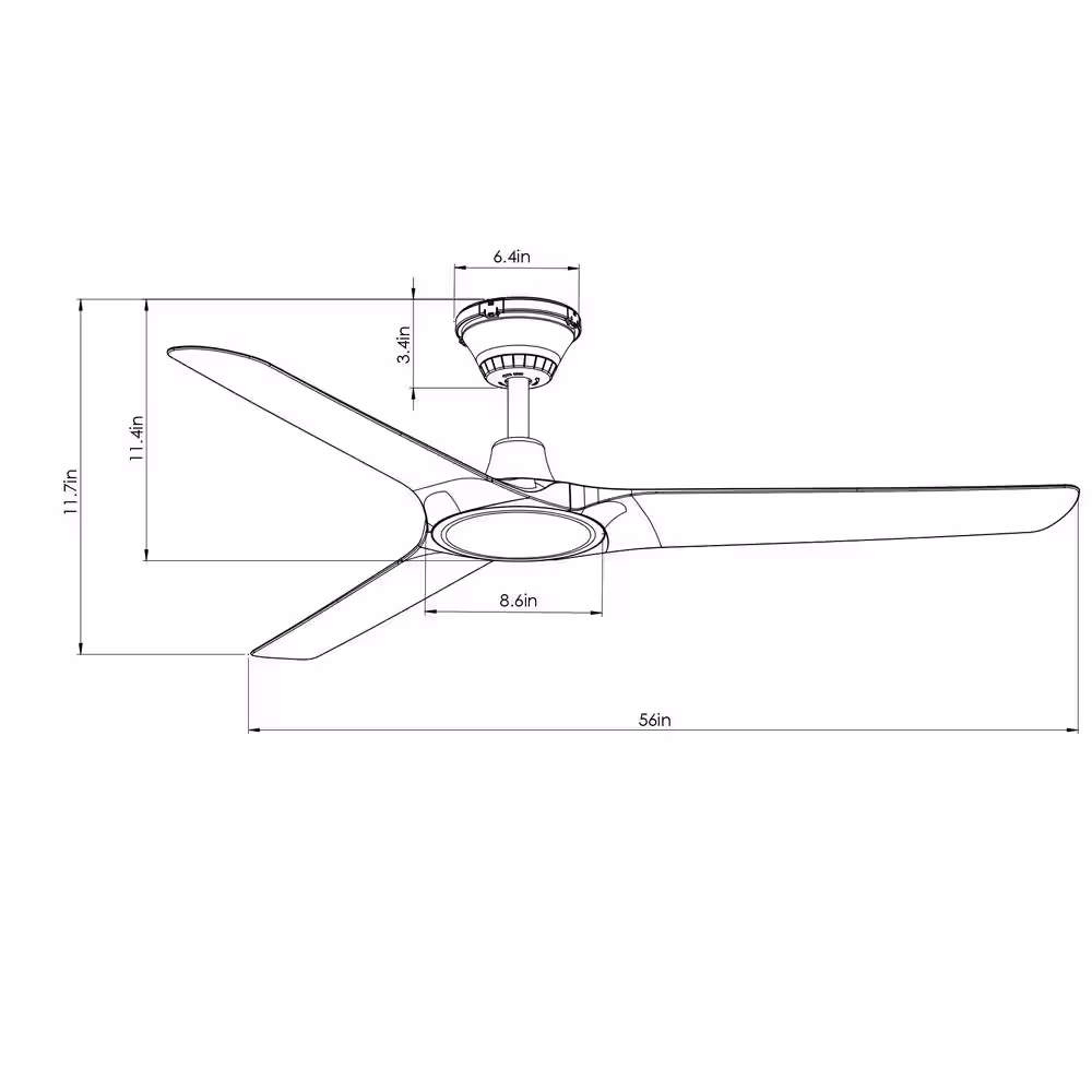 Lucci Air 56 in. 6 fan speeds Indoor/Outdoor Ceiling Fan in Oil Rubbed Bronze with Koa Blades Abyss