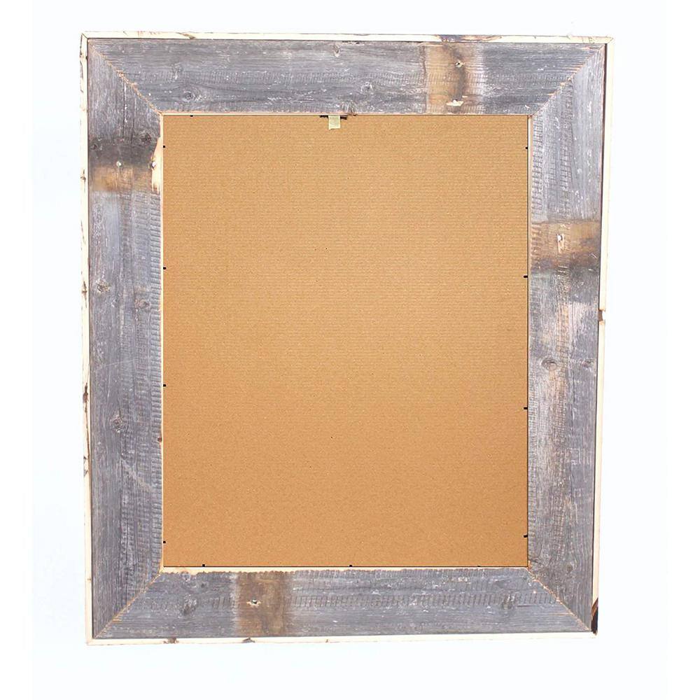 None Rustic Farmhouse Artisan 24 in. x 36 in. Espresso Reclaimed Picture Frame