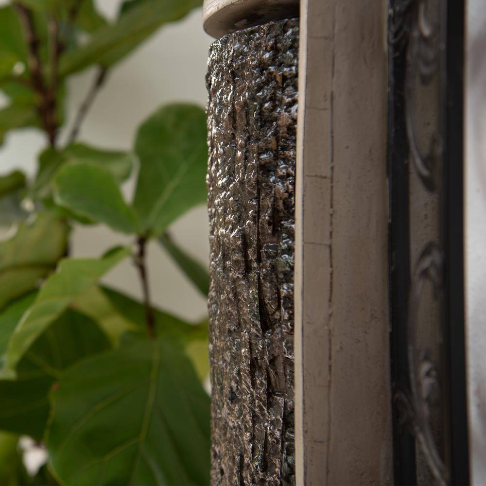 None 30.31 in H Waterfall Fountain with Pump Stone/black Polyresin/Metal Indoor Outdoor Wall Mounted, Wall-Hanging Fountains