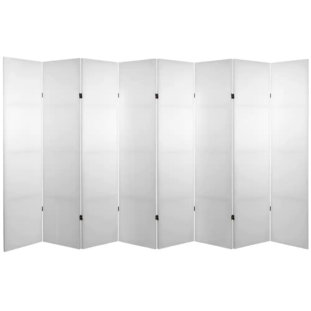 Oriental Furniture 6 ft. White Do It Yourself Canvas 8-Panel Room Divider