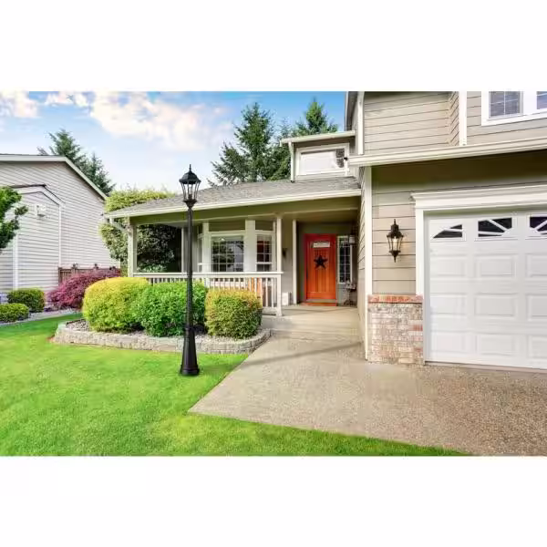 None Wakefield 1-Light Black 90 in. Aluminum Hardwired Outdoor Weather Resistant Post Light Set with No Bulb Included