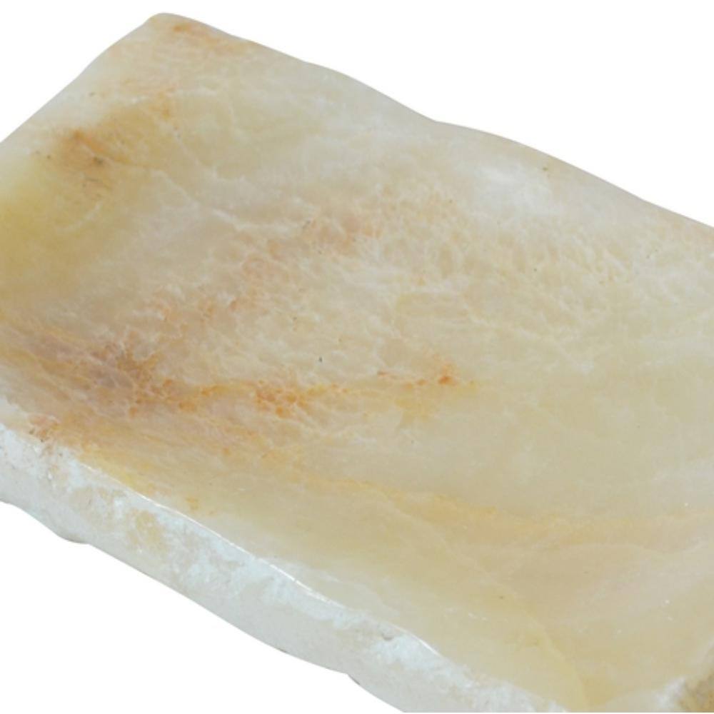 A & B Home Naturalistic Onyx Stone Cream Tray