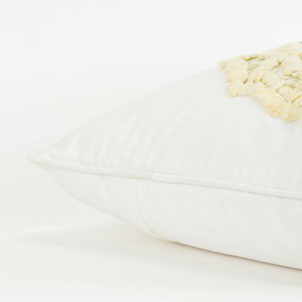 Rizzy Home Harvest Ivory/Green Pumpkin Cotton 20 in. x 20 in. Poly Filled Decorative Throw Pillow