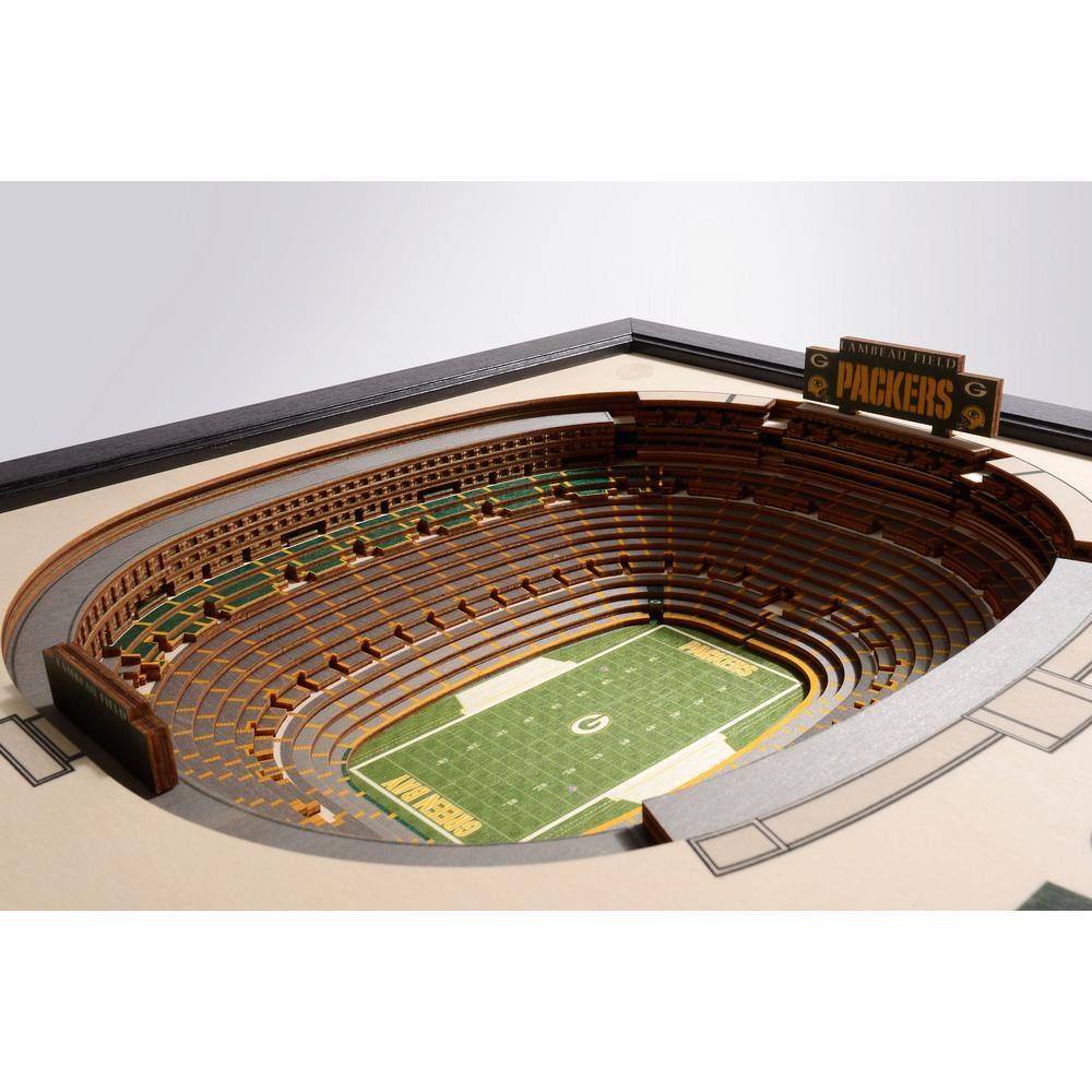 YouTheFan NFL Green Bay Packers 25 Layer Stadiumviews 3D Wooden Wall Art