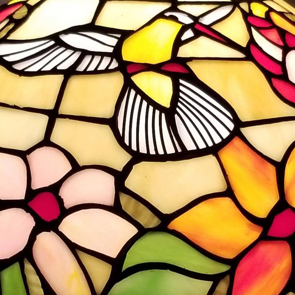 Amora Lighting 19 in. Tiffany Style Hummingbird Design Table Lamp