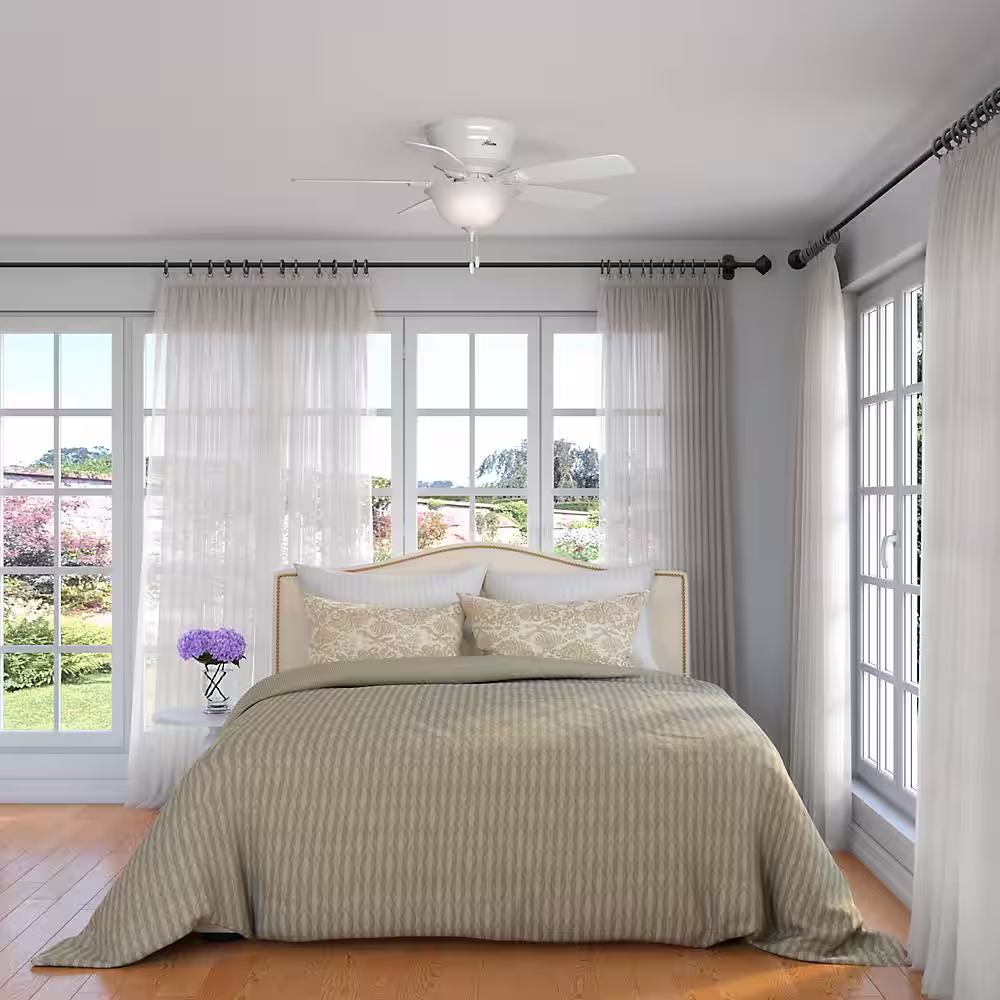 Hunter Low Profile 48 in. Indoor White Ceiling Fan with Light Kit