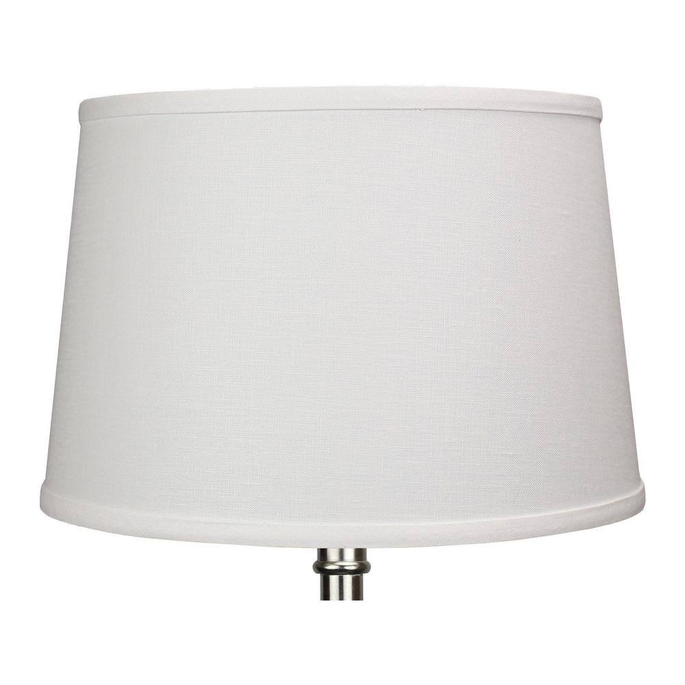 FenchelShades.com Fenchel Shades 13 in. Top Diameter x 15 in. Bottom Diameter x 10 in. Slant Empire Lamp Shade - Designer Linen Off White