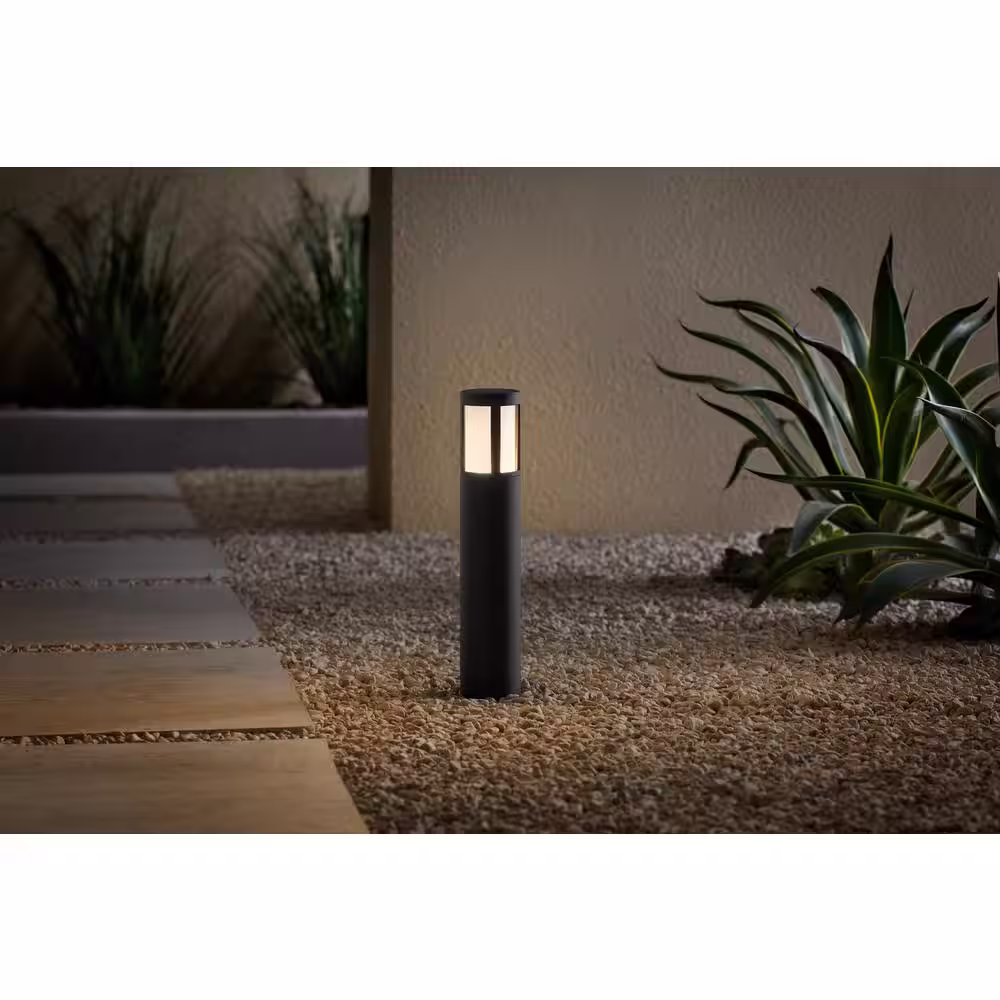 Home Decorators Collection Rodham 12 in. H Low Voltage Black Hardwired Integrated LED Weather Resistant Outdoor Landscape Path Light