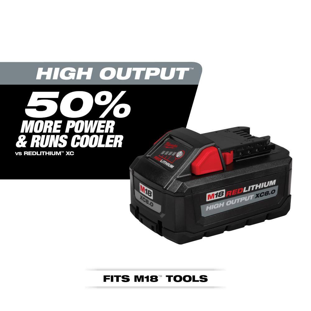 Milwaukee M18 18-Volt Lithium-Ion HIGH OUTPUT XC 8.0Ah (2-Pack) and 6.0Ah Batteries (2-Pack)