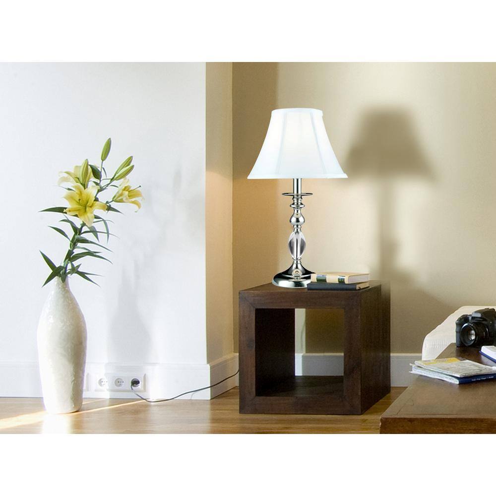 Dale Tiffany 20 in. Polished Nickel Table Lamp with Fabric