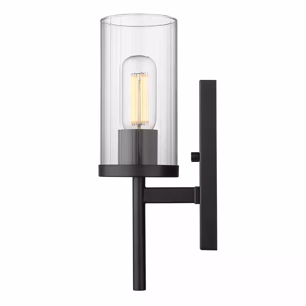 Golden Lighting Winslett 4.875 in. 1-Light Matte Black Sconce