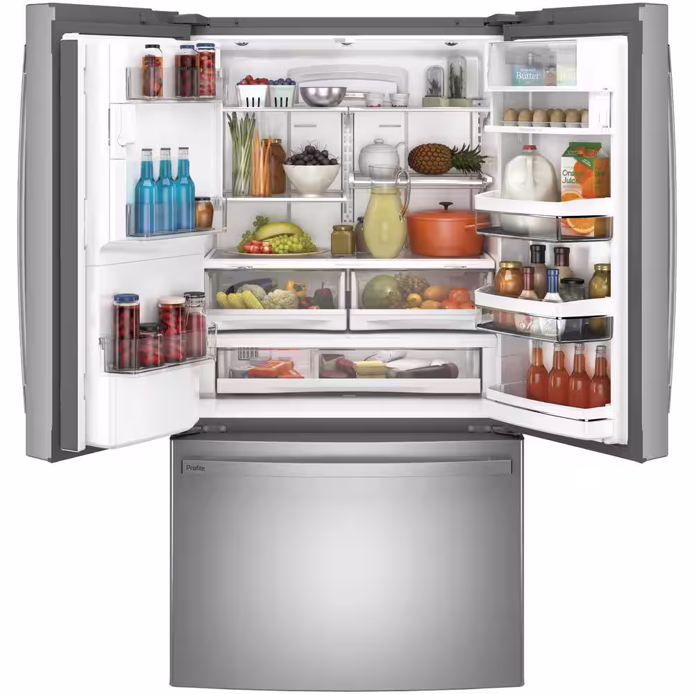 GE Profile Profile 22.1 cu. ft. French Door Refrigerator with Kuerig K-Cup in Fingerprint Resistant Stainless Steel, Counter Depth