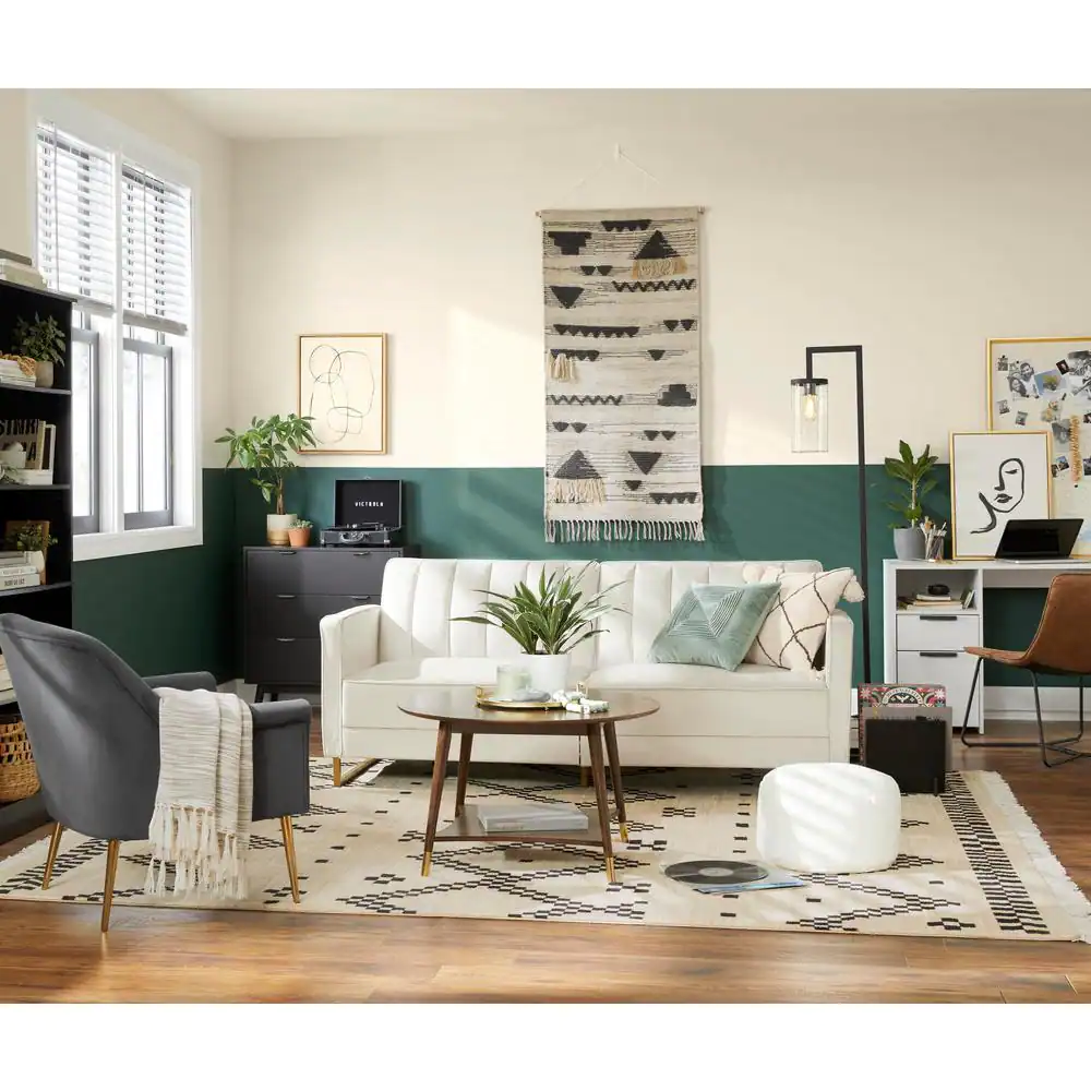 Meyer&Cross Malva 68 in. Blackened Bronze Floor Lamp with Seeded Glass Shade