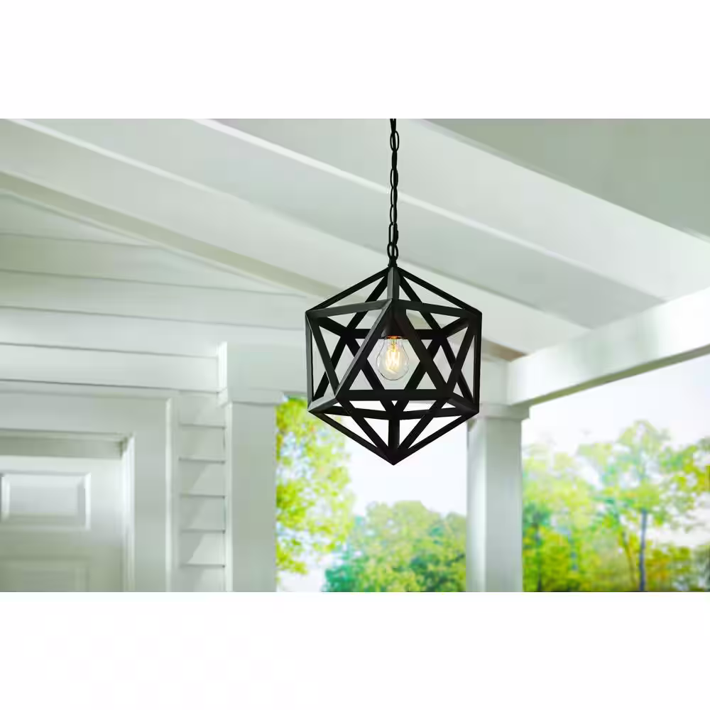 Hampton Bay 1-Light Bronze Outdoor Pendant Light (Bulb Included)