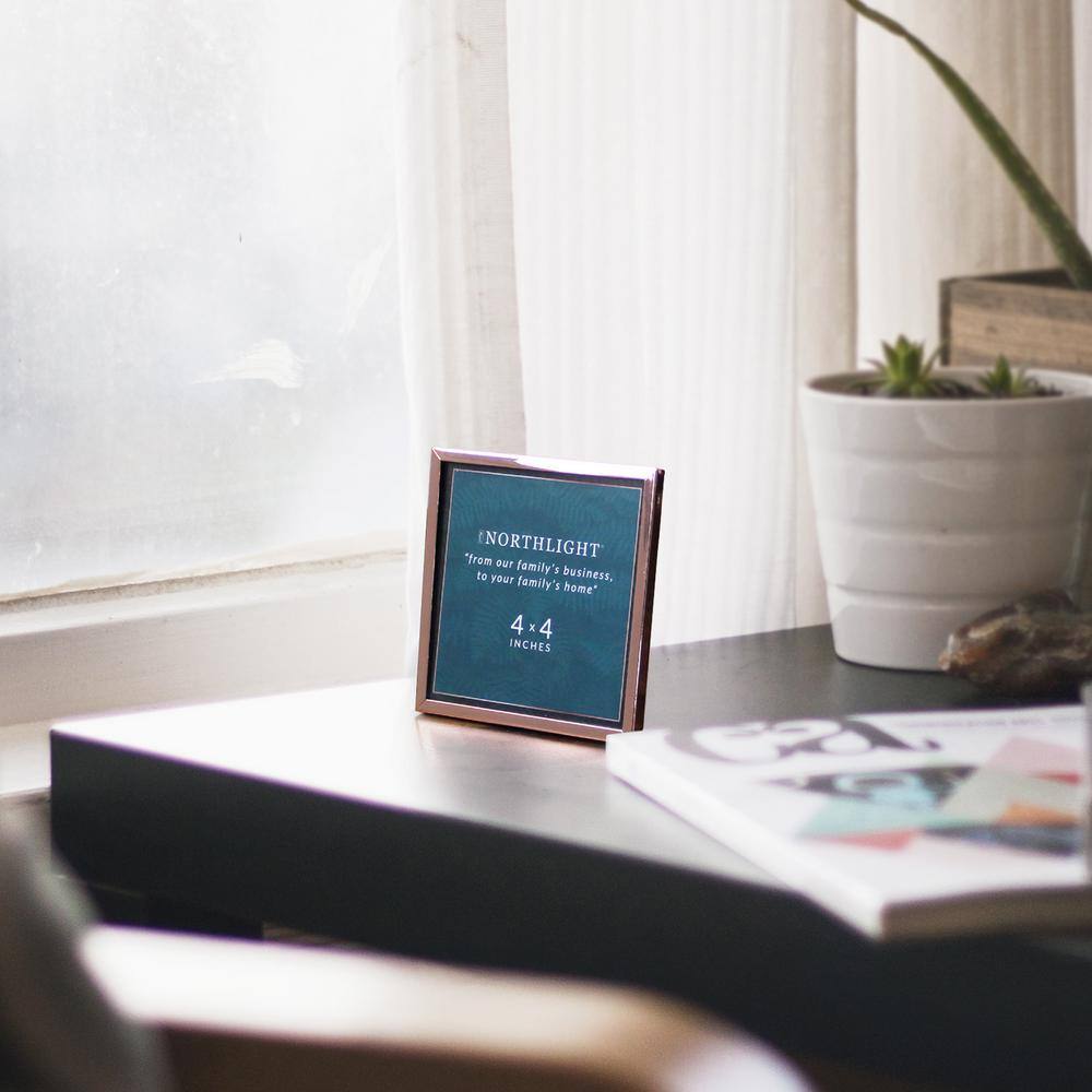 Northlight 4 in. x 4 in. Rose Gold Picture Frame (for All Occasions, New Year's, etc.)