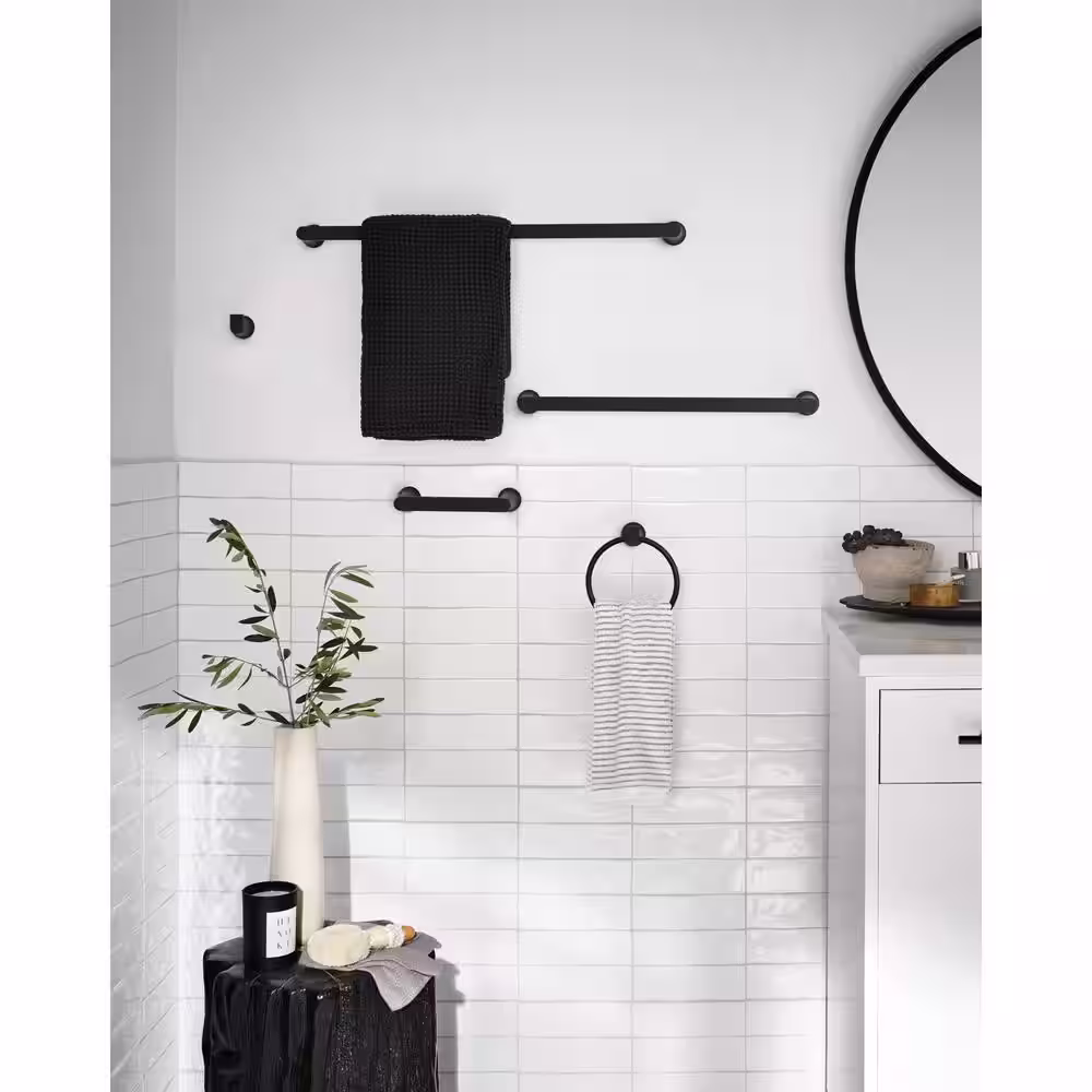 MOEN Genta 18 in. Towel Bar in Matte Black