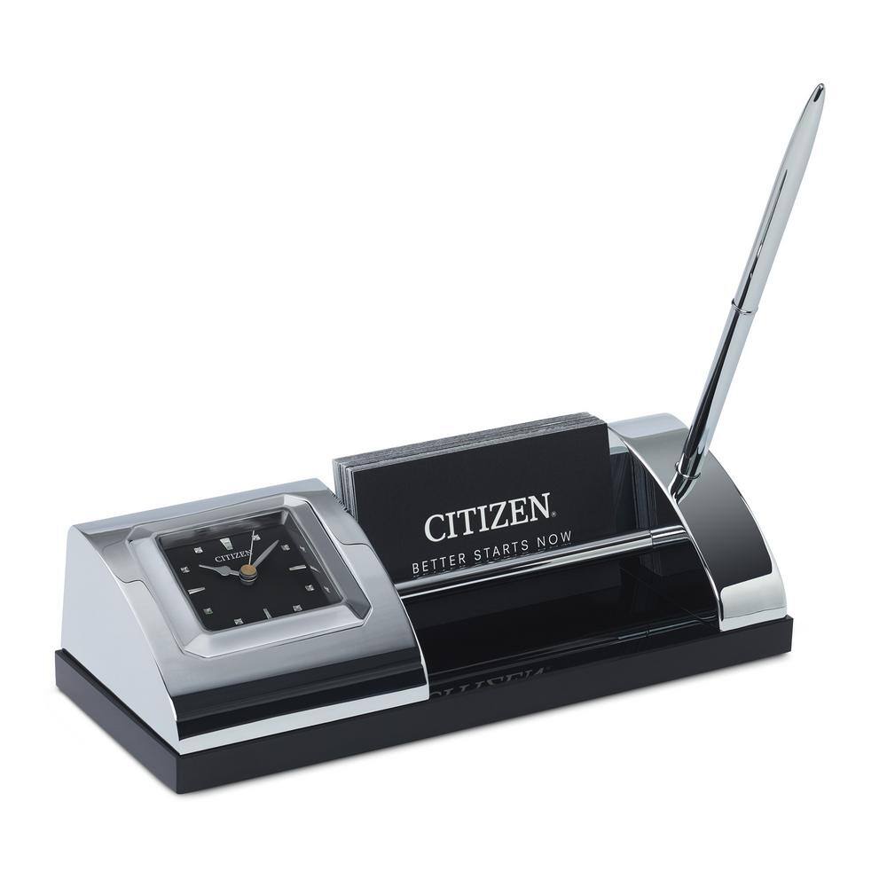 CITIZEN Executive Silver Tone Desk Clock