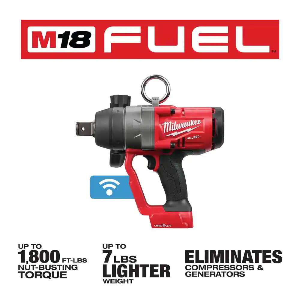 Milwaukee M18 FUEL ONE-KEY 18V Lithium-Ion Brushless Cordless 1 in. Impact Wrench with Friction Ring (Tool-Only)