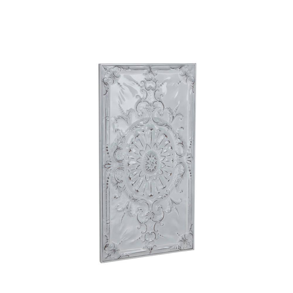 Litton Lane Metal White Scroll Wall Decor with Embossed Details