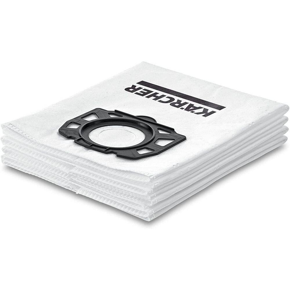 Karcher WD Wet-Dry Vacuum Replacement Fleece Filter Bags for WD4, WD5, WD5/P, WD6 (4-Pack)