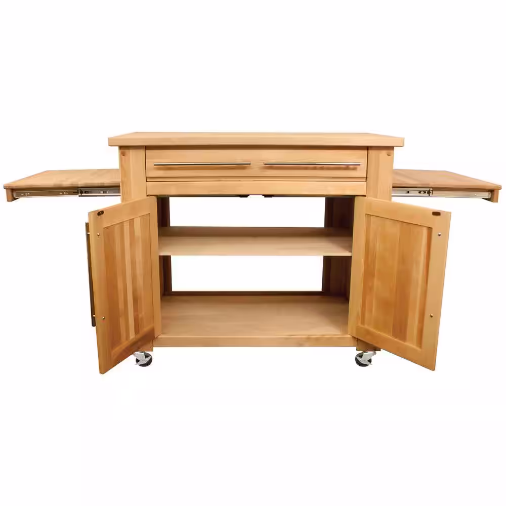 Catskill Craftsmen Catskill Natural Kitchen Island with Pull Out Leaves