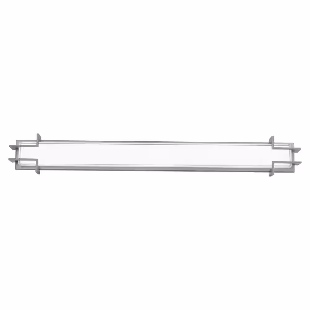 None Simone 30 in. 1-Light Brushed Nickel 3000K LED Bathroom Vanity or Wall Light