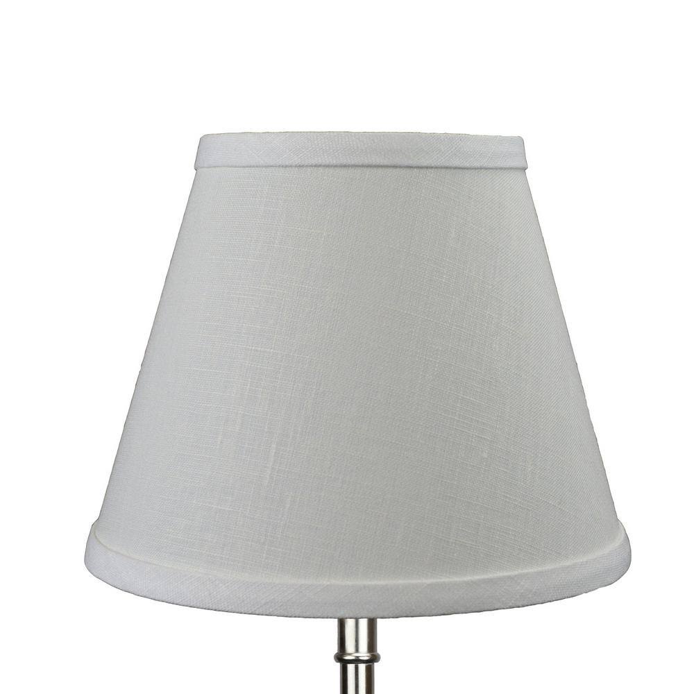 FenchelShades.com Fenchel Shades 5 in. Top Diameter x 9 in. Bottom Diameter x 7 in. Slant, Empire Lamp Shade - Designer Linen Off White