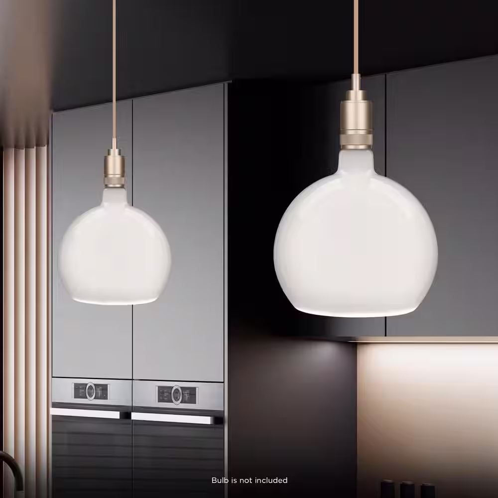 Feit Electric 60-Watt 1-Light Socket Matte Gold Industrial Style Pendant Light Plug In & Hardwire Fixture (no bulb or shade included)