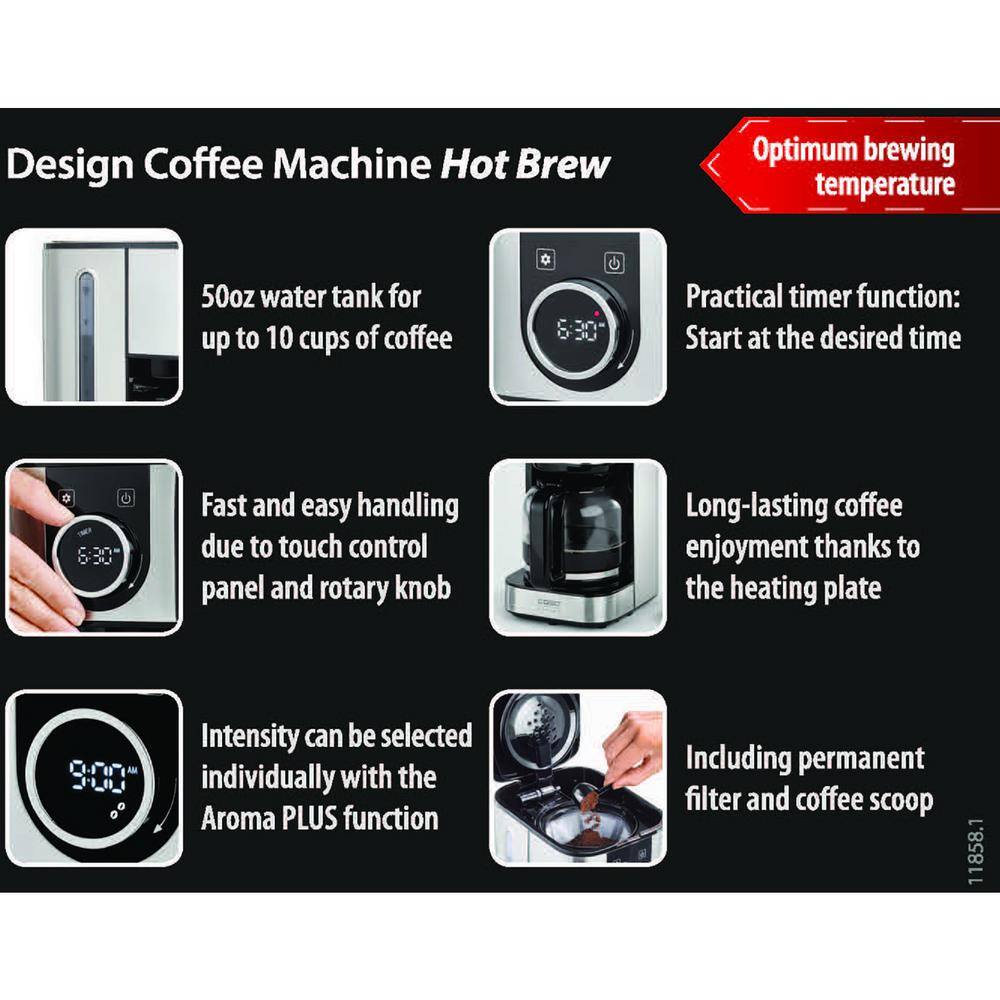 Caso Design 10-Cup Stainless Steel Coffee Maker