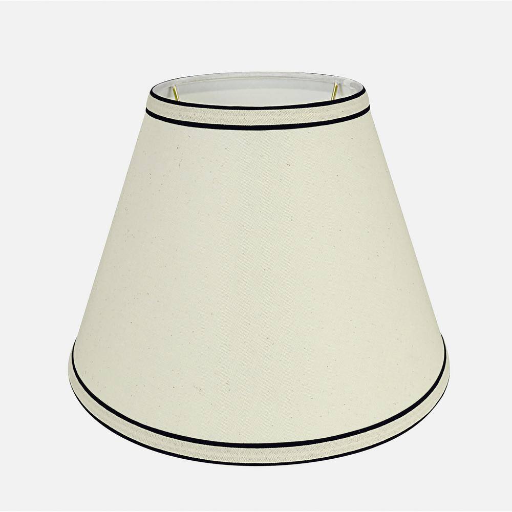 Aspen Creative Corporation 12 in. x 9 in. White with Dark Blue Trim Hardback Empire Lamp Shade