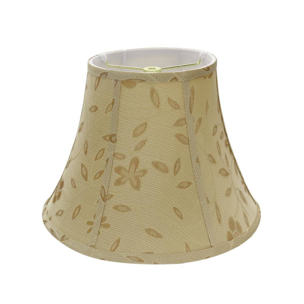 Aspen Creative Corporation 13 in. x 9.5 in. Gold and Floral Design Bell Lamp Shade
