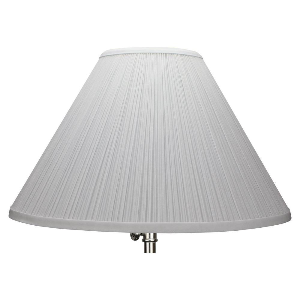 FenchelShades.com 5 in. Top Diameter x 15 in. Bottom Diameter x 10 in. Slant Pleated Mushroom White Coolie Lamp Shade