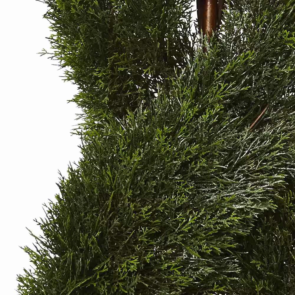 Nearly Natural 5 ft. Artificial Pond Cypress Spiral Topiary UV Resistant (Indoor/Outdoor)