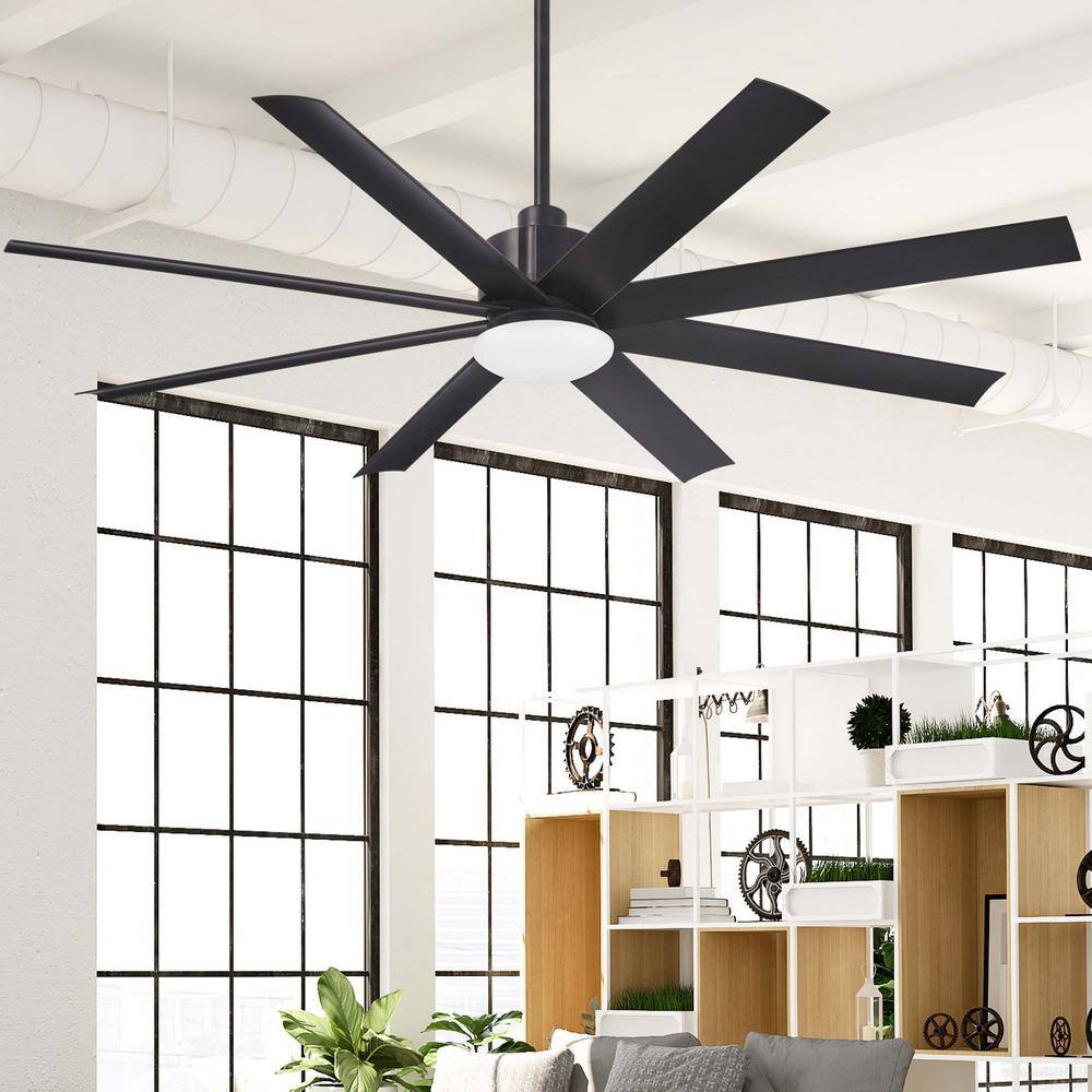 MINKA-AIRE Slipstream 65 in. Integrated LED Indoor/Outdoor Coal Ceiling Fan with Light with Remote Control