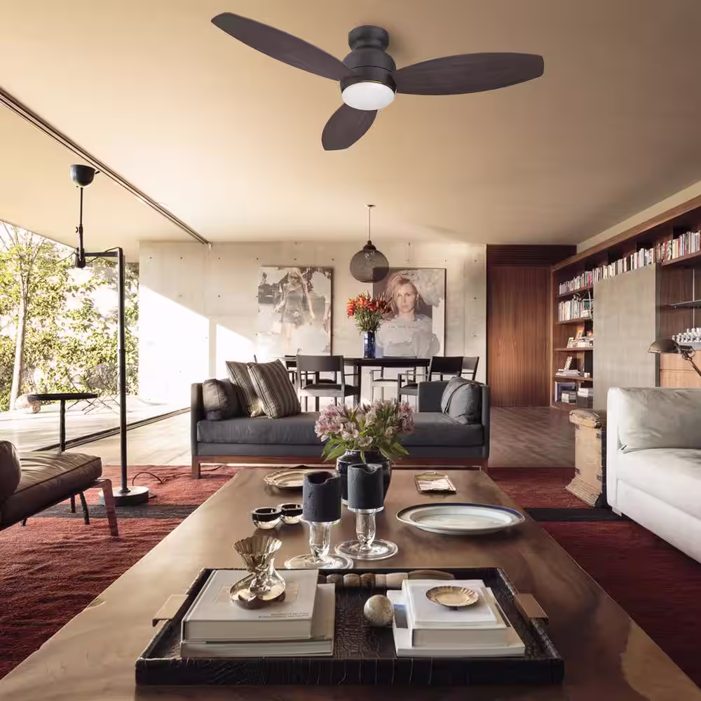 CARRO Trendsetter 48 in. Dimmable LED Indoor/Outdoor Black Smart Ceiling Fan with Light and Remote, Works w/Alexa/Google Home